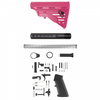 CERAKOTE SIG PINK | AR-15 Blackhawk Knoxx Buttstock and Complete Buffer Tube Kit W/ Lower Parts Kit Option | Mil-Spec
