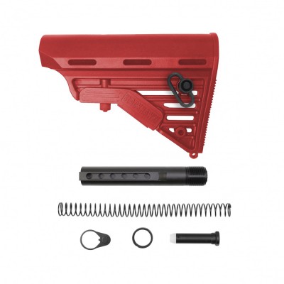 CERAKOTE RUBY RED | AR-15 Blackhawk Knoxx Buttstock and Complete Buffer Tube Kit | Mil-Spec