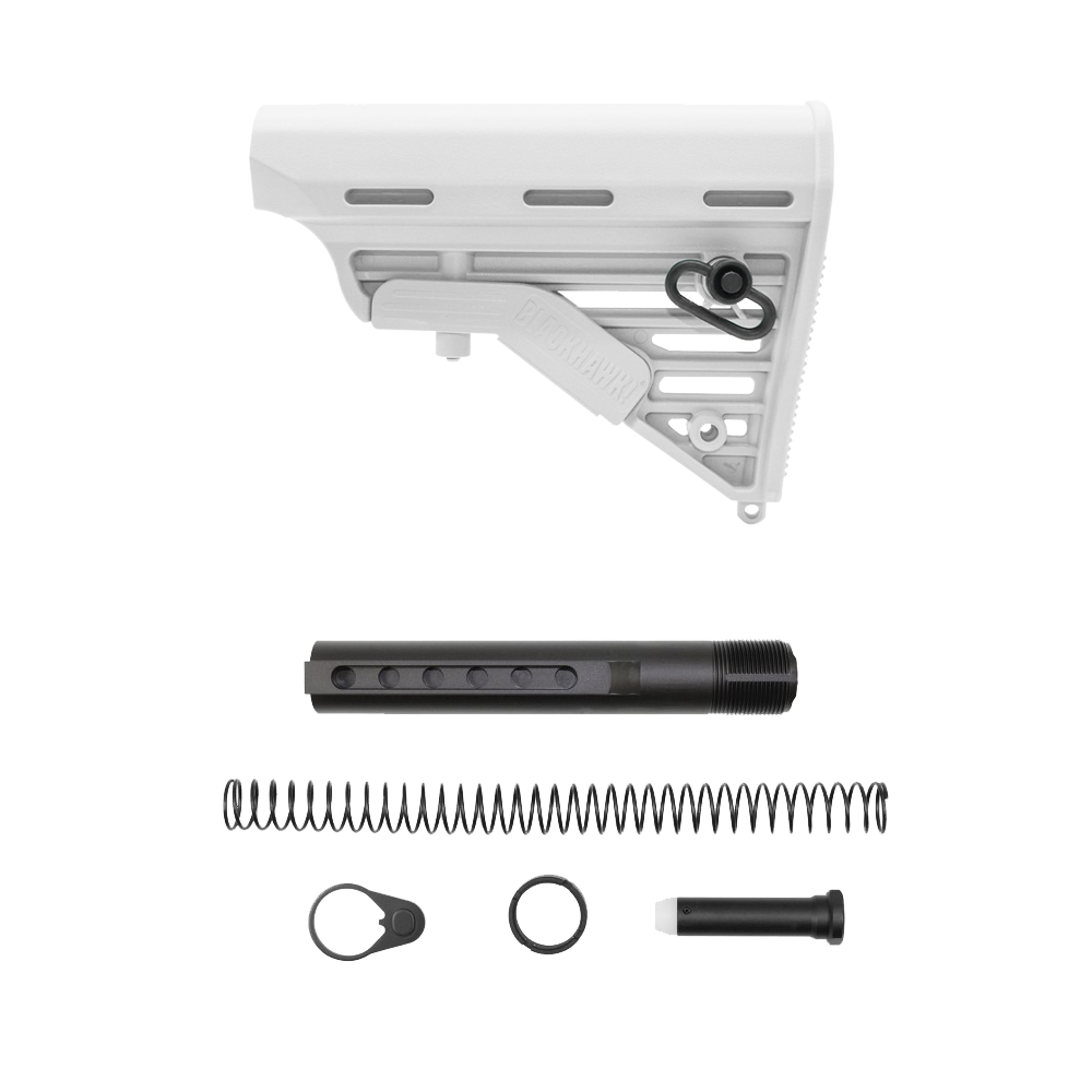 CERAKOTE BRIGHT WHITE | AR-15 Blackhawk Knoxx Buttstock and Complete Buffer Tube Kit | Mil-Spec