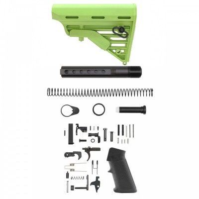 CERAKOTE ZOMBIE GREEN | AR-15 Blackhawk Knoxx Buttstock and Complete Buffer Tube Kit W/ Lower Parts Kit Option | Mil-Spec