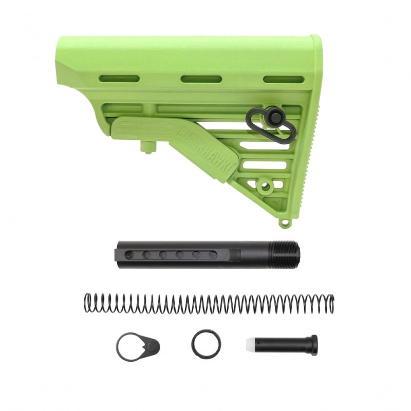CERAKOTE ZOMBIE GREEN | AR-15 Blackhawk Knoxx Buttstock and Complete Buffer Tube Kit | Mil-Spec