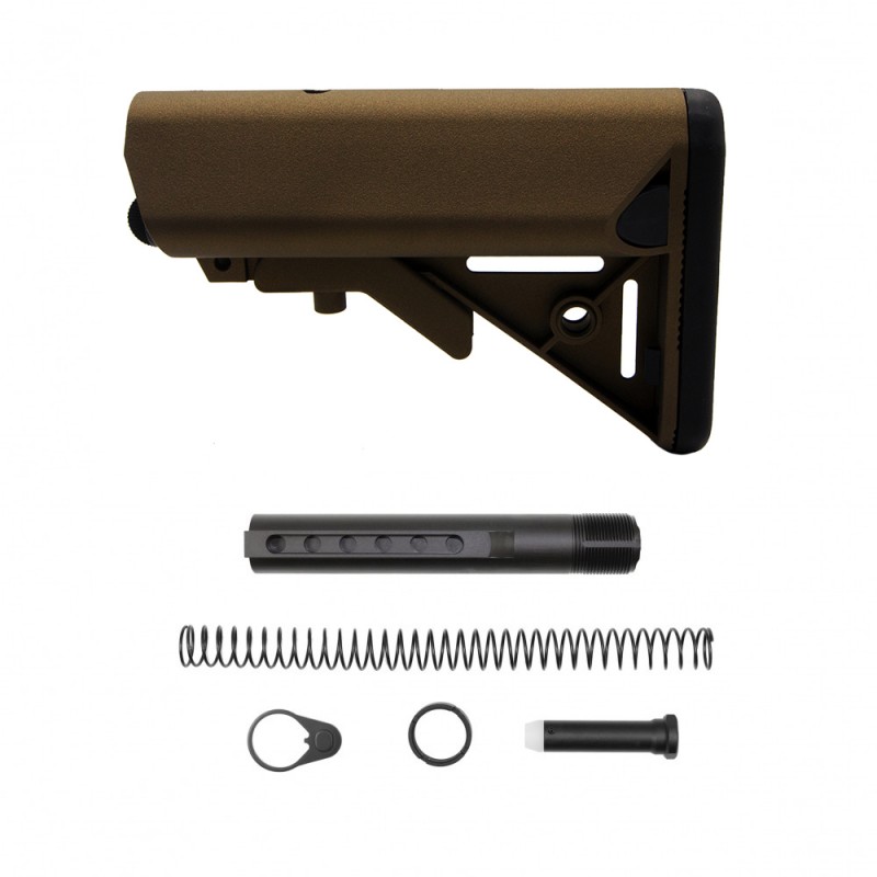 AR-15 Mil-Spec 6-Position Collapsible Buffer Tube Kit- SOPMOD Stock- Cerakote Burnt Bronze