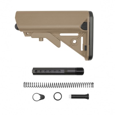 AR-15 Mil-Spec 6-Position Collapsible Buffer Tube Kit- SOPMOD Stock- Cerakote Flat Dark Earth