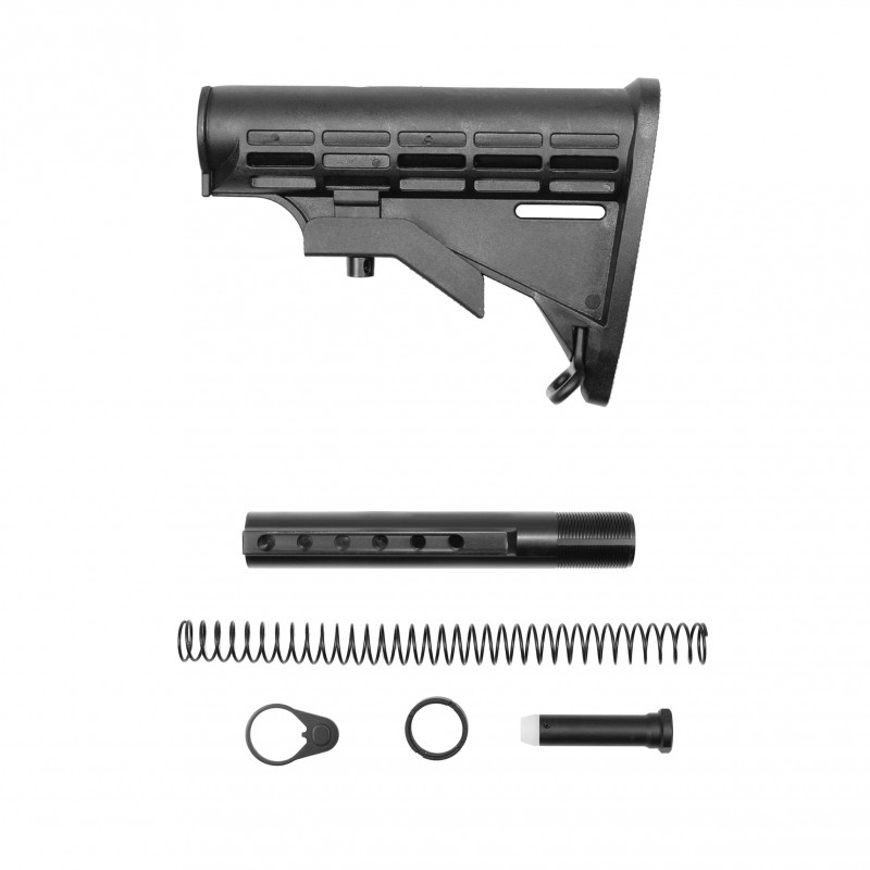 AR-15 .223/5.56 Collapsible Carbine Stock W/ 6-Position Buffer Tube Kit | Commercial-Spec