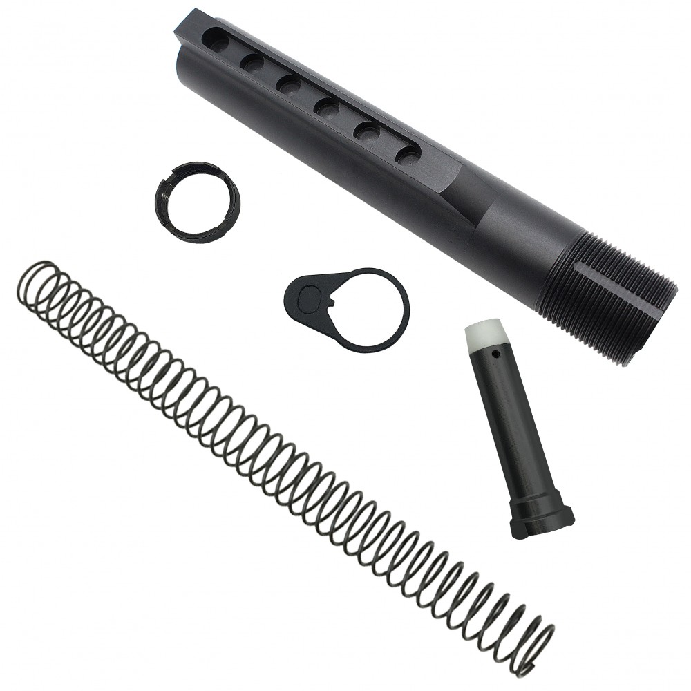 AR-15 .223/5.56 Collapsible Carbine Stock W/ 6-Position Buffer Tube Kit | Mil-Spec