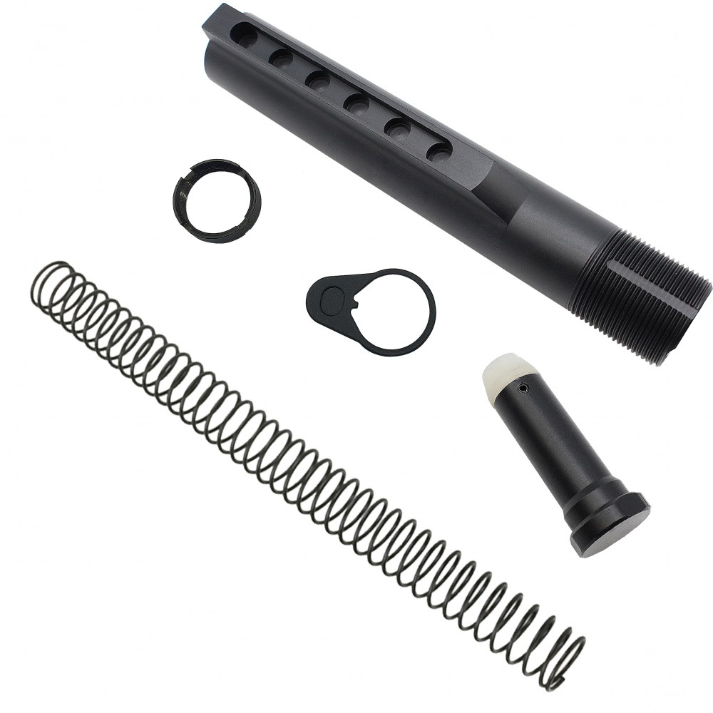 AR-10 / LR-308 Rifle Carbine 6 Position Buffer Tube Kit W/ Collapsible Stock | Mil-Spec