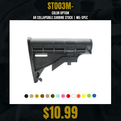 COLOR OPTION| AR Collapsible Carbine Stock | Mil-Spec