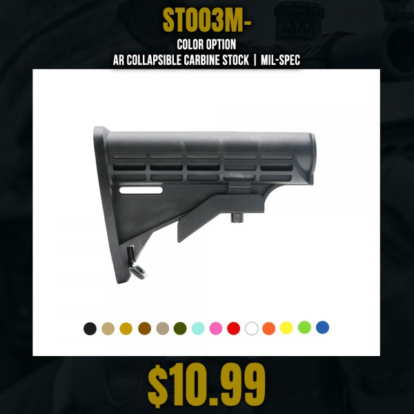 COLOR OPTION| AR Collapsible Carbine Stock | Mil-Spec