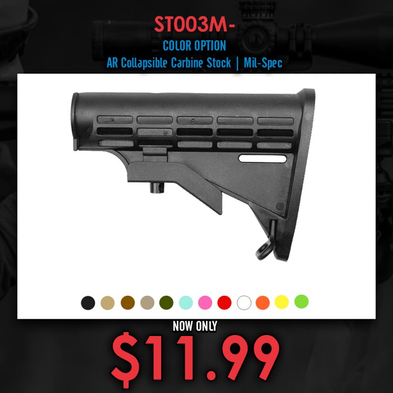 COLOR OPTION| AR Collapsible Carbine Stock | Mil-Spec