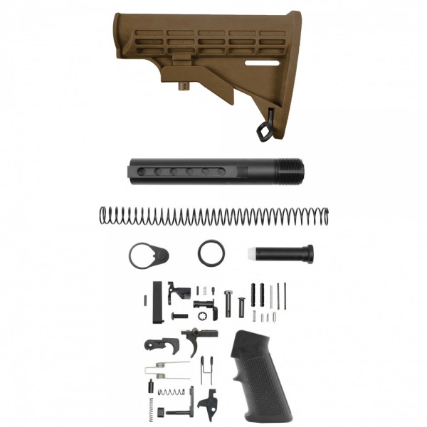AR-15 .223/5.56 Standard Lower Build Kit - Cerakote Burnt Bronze| Mil-Spec AR-15 .223/5.56 Standard Lower Build Kit - Cerakote Burnt Bronze| Mil-Spec