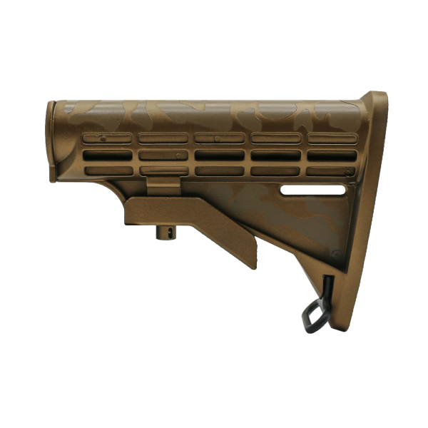 CERAKOTE CAMO BBR | AR-15 Collapsible Standard Version Stock Body - Mil Spec - Base BBR - Pattern - FDE CERAKOTE CAMO BBR | AR-15 Collapsible Standard Version Stock Body - Mil Spec - Base BBR - Pattern - FDE