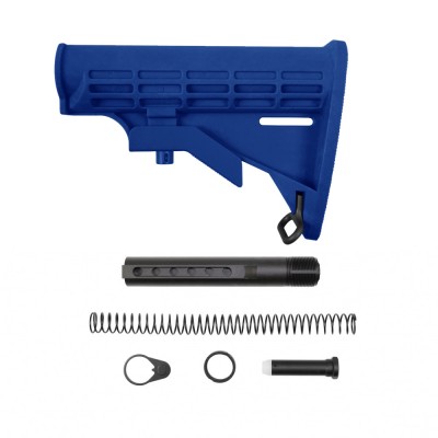 AR-15 .223/5.56 Collapsible Carbine Stock-Cerakote Blue Flame | W/ 6-Position Buffer Tube Kit | Mil-Spec