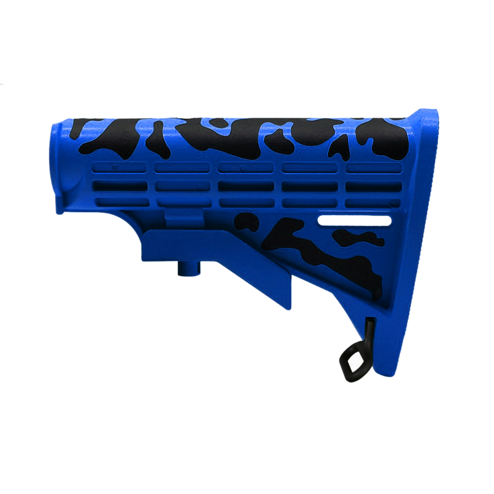 CERAKOTE CAMO BLU | AR-15 Collapsible Standard Version Stock Body-Mil Spec - Base BLU - Pattern - BLK CERAKOTE CAMO BLU | AR-15 Collapsible Standard Version Stock Body-Mil Spec - Base BLU - Pattern - BLK