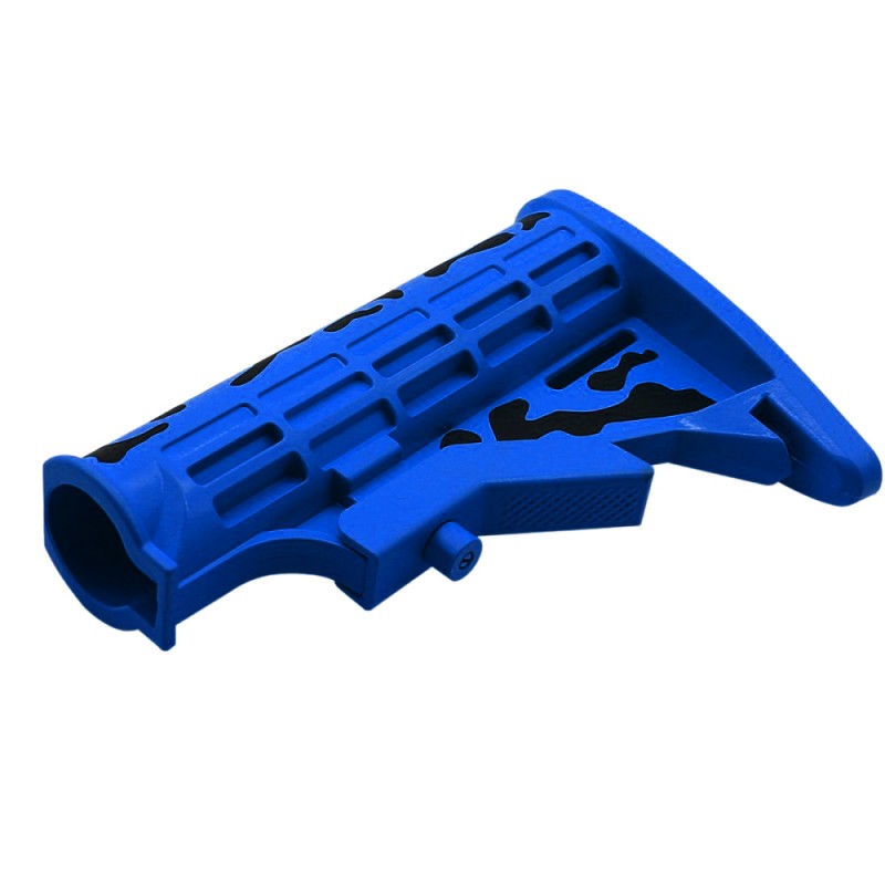 CERAKOTE CAMO BLU | AR-15 Collapsible Standard Version Stock Body-Mil Spec - Base BLU - Pattern - BLK CERAKOTE CAMO BLU | AR-15 Collapsible Standard Version Stock Body-Mil Spec - Base BLU - Pattern - BLK