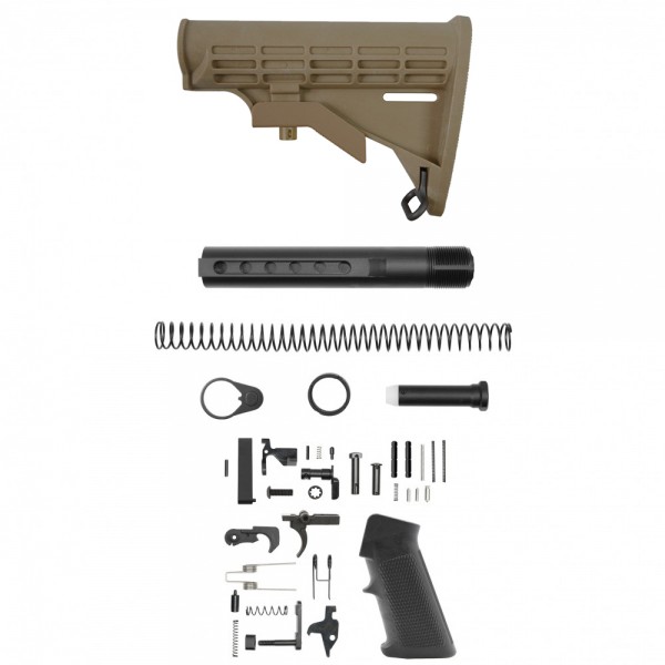 AR-15 .223/5.56 Standard Lower Build Kit - Cerakote FDE| Mil-Spec AR-15 .223/5.56 Standard Lower Build Kit - Cerakote FDE| Mil-Spec