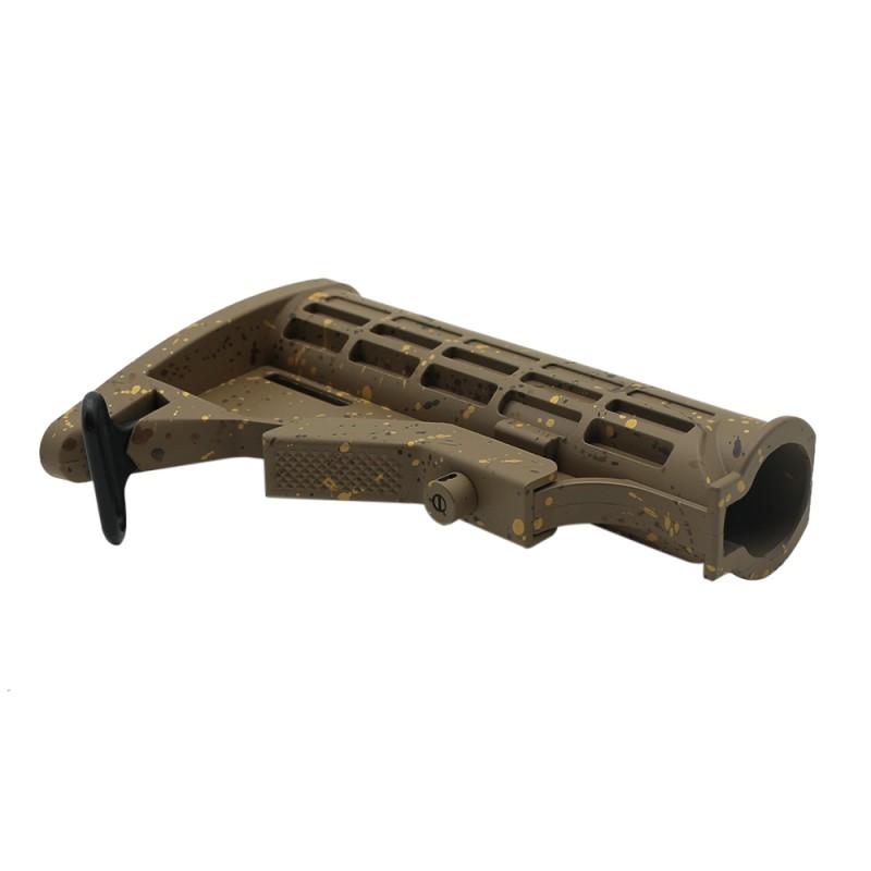 CERAKOTE SPLATTER| AR-15 Collapsible Standard Version Stock Body-Mil Spe-BASE FDE- PATTERN-BBR-ODG-GOLD- MADE IN U.S.A