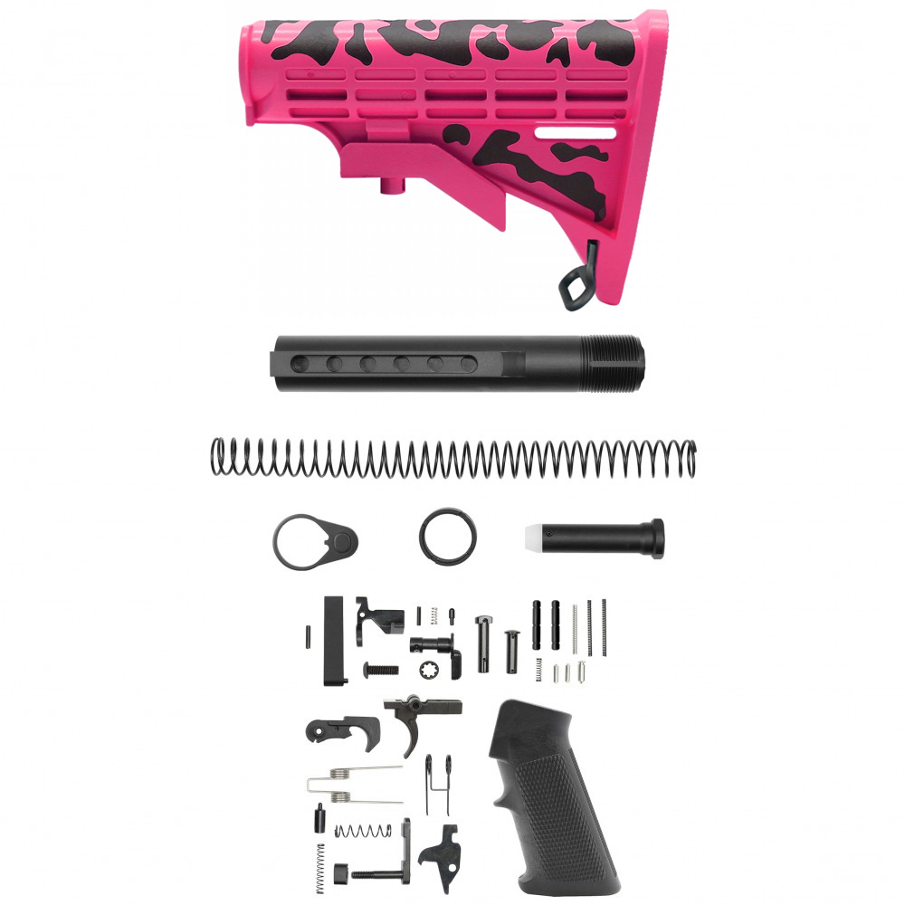 CERAKOTE CAMO | AR-15 .223/5.56 Standard Lower Build Kit -Black And Pink| Mil-Spec