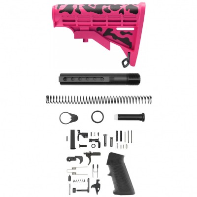 CERAKOTE CAMO PNK | AR-15 .223/5.56 Standard Lower Build Kit - Base PNK - Pattern - BLK - Mil-Spec