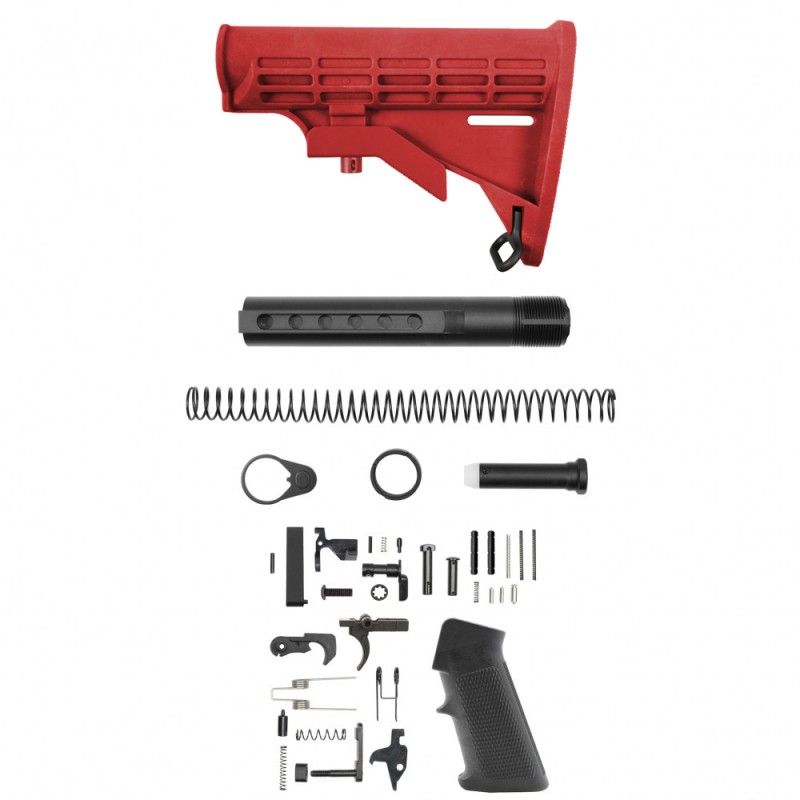 AR-15 .223/5.56 Standard Lower Build Kit - Cerakote Red| Mil-Spec