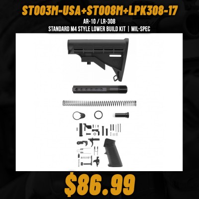 AR-10 / LR-308 Standard M4 Style Lower Build Kit | Mil-Spec