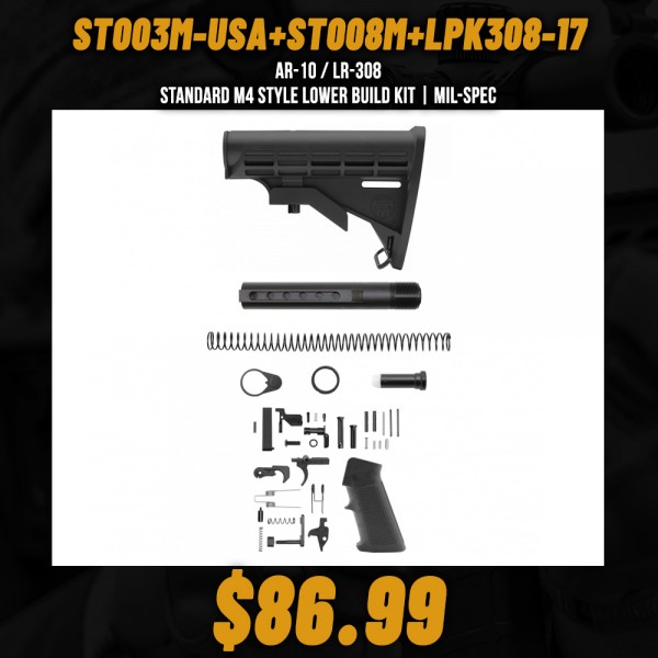 AR-10 / LR-308 Standard M4 Style Lower Build Kit | Mil-Spec