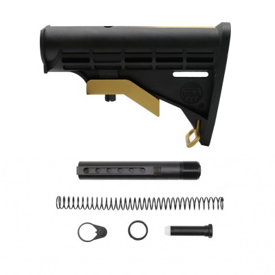 CERAKOTE GRADIENT GLD | AR-15 COLLAPSIBLE STANDARD VERSION STOCK BODY-MIL SPEC - W/ 6-Position Buffer Tube Kit - MADE IN USA