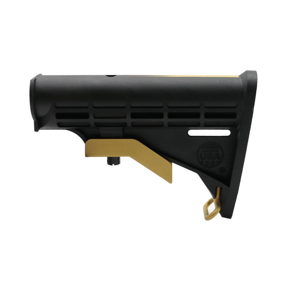 CERAKOTE GRADIENT| AR-15 COLLAPSIBLE STANDARD VERSION STOCK BODY-MIL SPEC- GOLD | W/ 6-Position Buffer Tube Kit - MADE IN USA