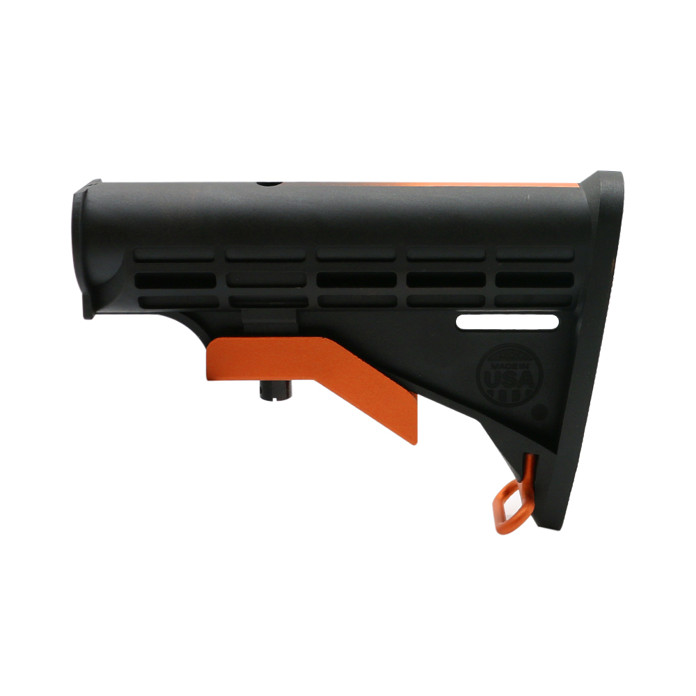 CERAKOTE GRADIENT| AR-15 COLLAPSIBLE STANDARD VERSION STOCK BODY-MIL SPEC- HUNTER ORANGE | W/ 6-Position Buffer Tube Kit - MADE IN USA