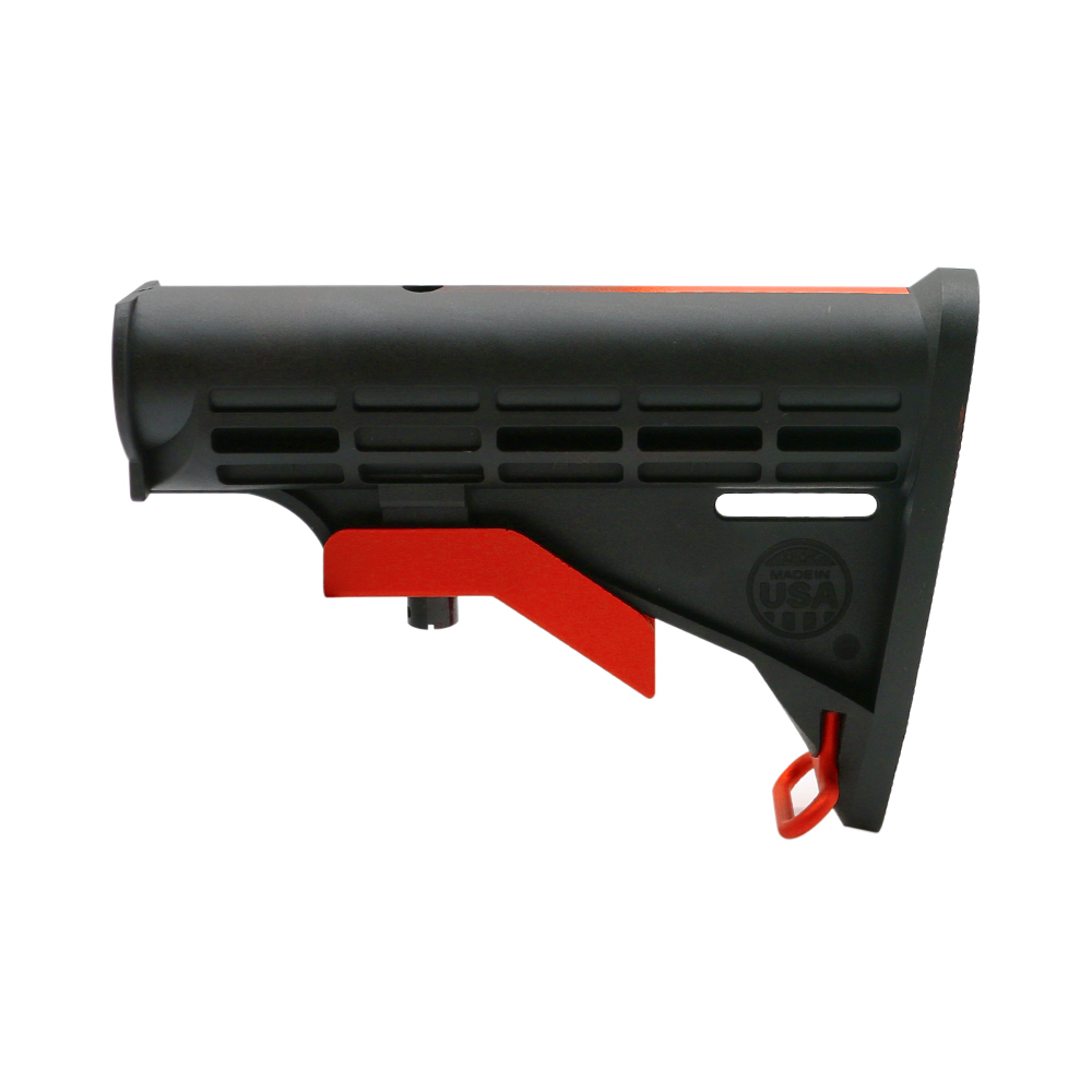 CERAKOTE GRADIENT| AR-15 COLLAPSIBLE STANDARD VERSION STOCK BODY-MIL SPEC- RED | W/ 6-Position Buffer Tube Kit - MADE IN USA