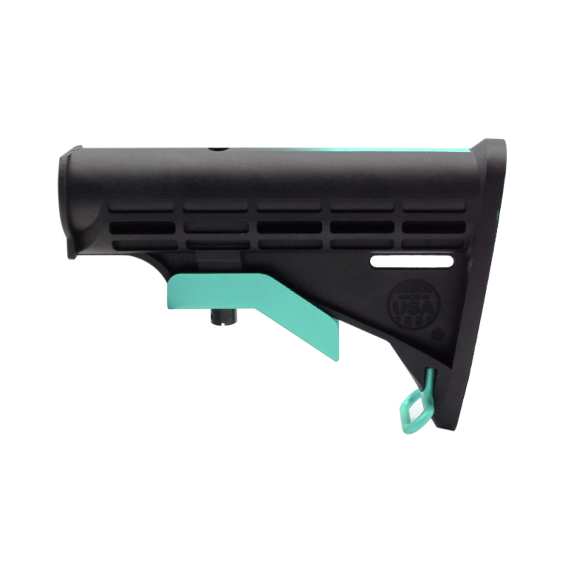 CERAKOTE GRADIENT| AR-15 COLLAPSIBLE STANDARD VERSION STOCK BODY-MIL SPEC- ROBINS EGG | W/ 6-Position Buffer Tube Kit  - MADE IN USA