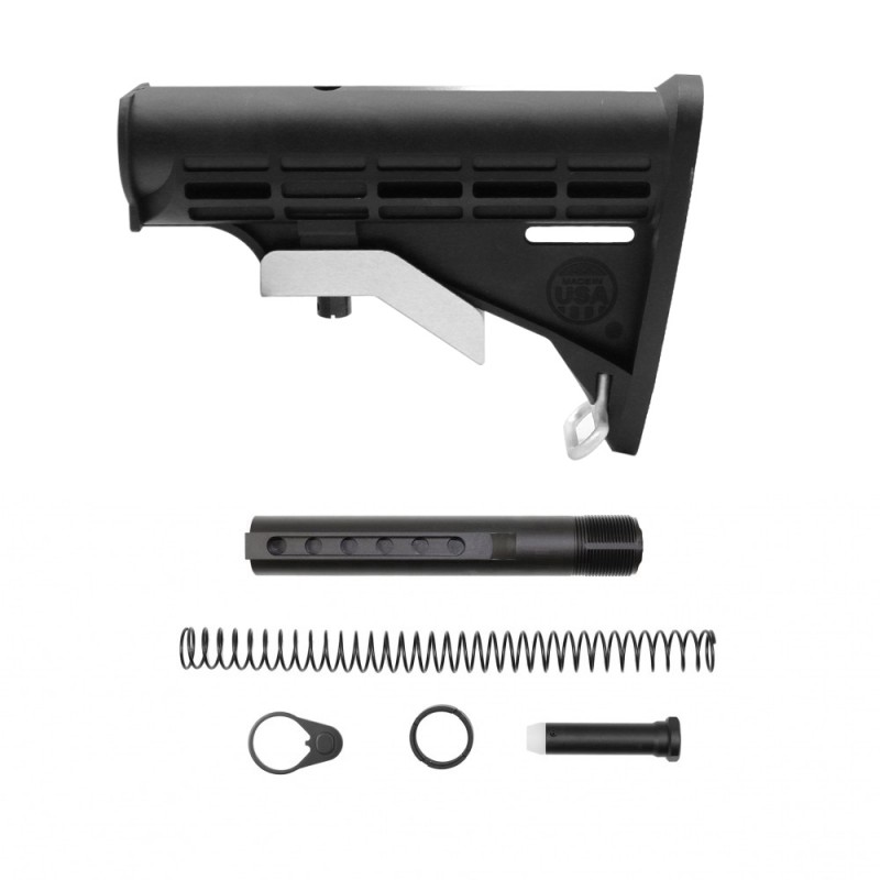 CERAKOTE GRADIENT| AR-15 COLLAPSIBLE STANDARD VERSION STOCK BODY-MIL SPEC- BRIGHT WHITE | W/ 6-Position Buffer Tube Kit - MADE IN USA