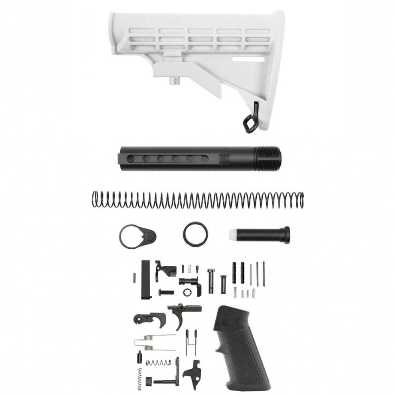 AR-15 .223/5.56 Standard Lower Build Kit - Cerakote Bright White| Mil-Spec