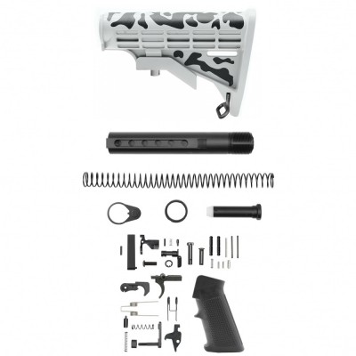 CERAKOTE CAMO WHI | AR-15 .223/5.56 Standard Lower Build Kit - Base WHI - Pattern - BLK - Mil-Spec