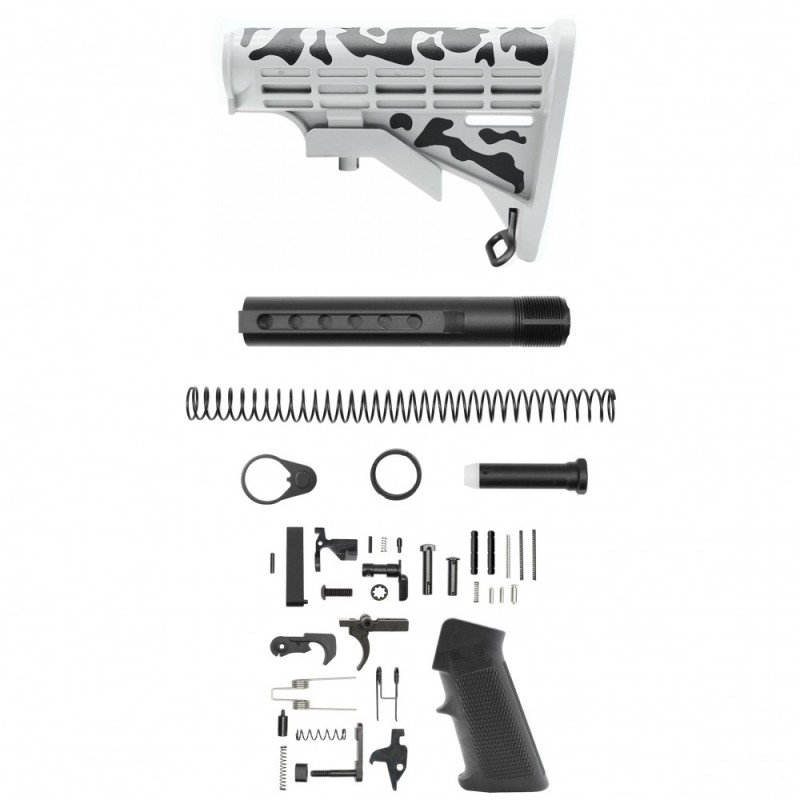 CERAKOTE CAMO | AR-15 .223/5.56 Standard Lower Build Kit - Black And Bright White| Mil-Spec