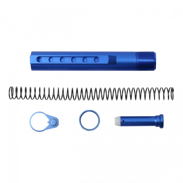 AR-15 M4 Six Position Buffer Tube Kit -Mil-Spec | Blue Anodized