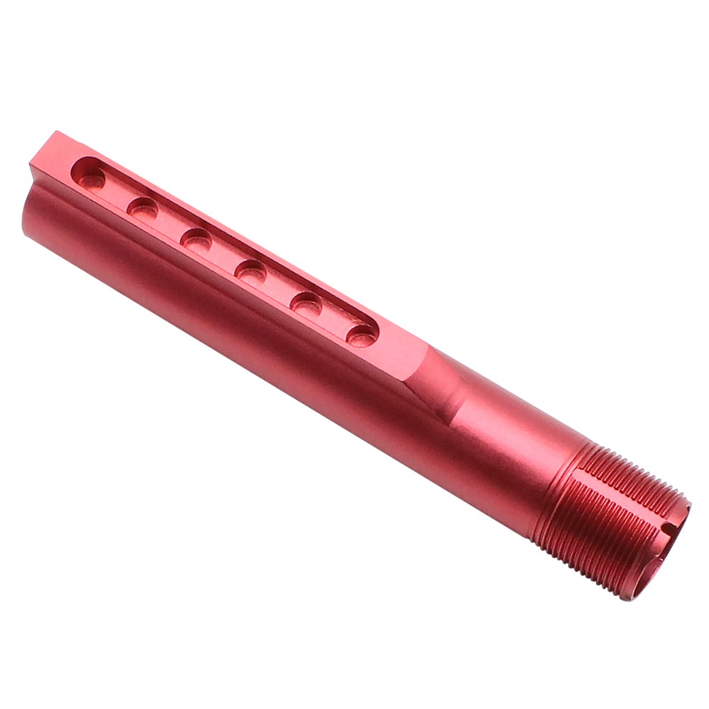 AR-15 6-Position Buffer Tube Kit | Red Anodized | Mil-Spec