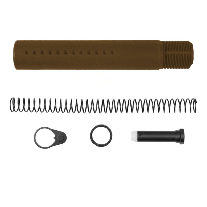 AR-15 .223/5.56 Complete Dimpled Pistol Buffer Tube Kit- NO FOAM- Cerakote Burnt Bronze