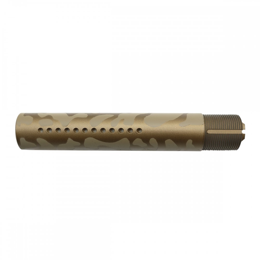 CERAKOTE CAMO| AR-15 .223/5.56 Complete Dimpled Pistol Buffer Tube Kit- NO FOAM- FLAT DARK EARTH AND BURNT BRONZE