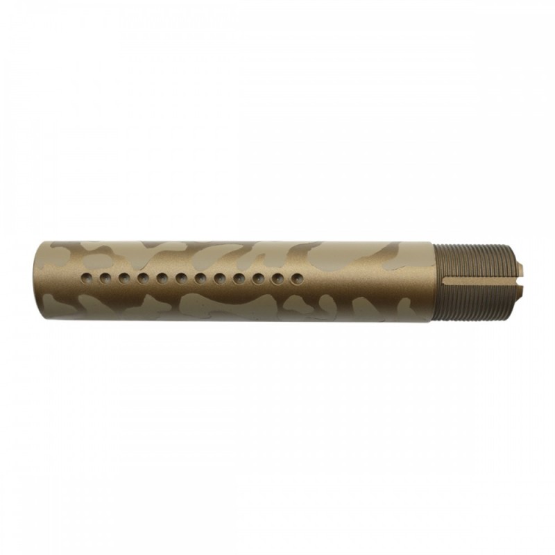 CERAKOTE CAMO| AR-15 .223/5.56 Complete Dimpled Pistol Buffer Tube Kit- NO FOAM- FLAT DARK EARTH AND BURNT BRONZE