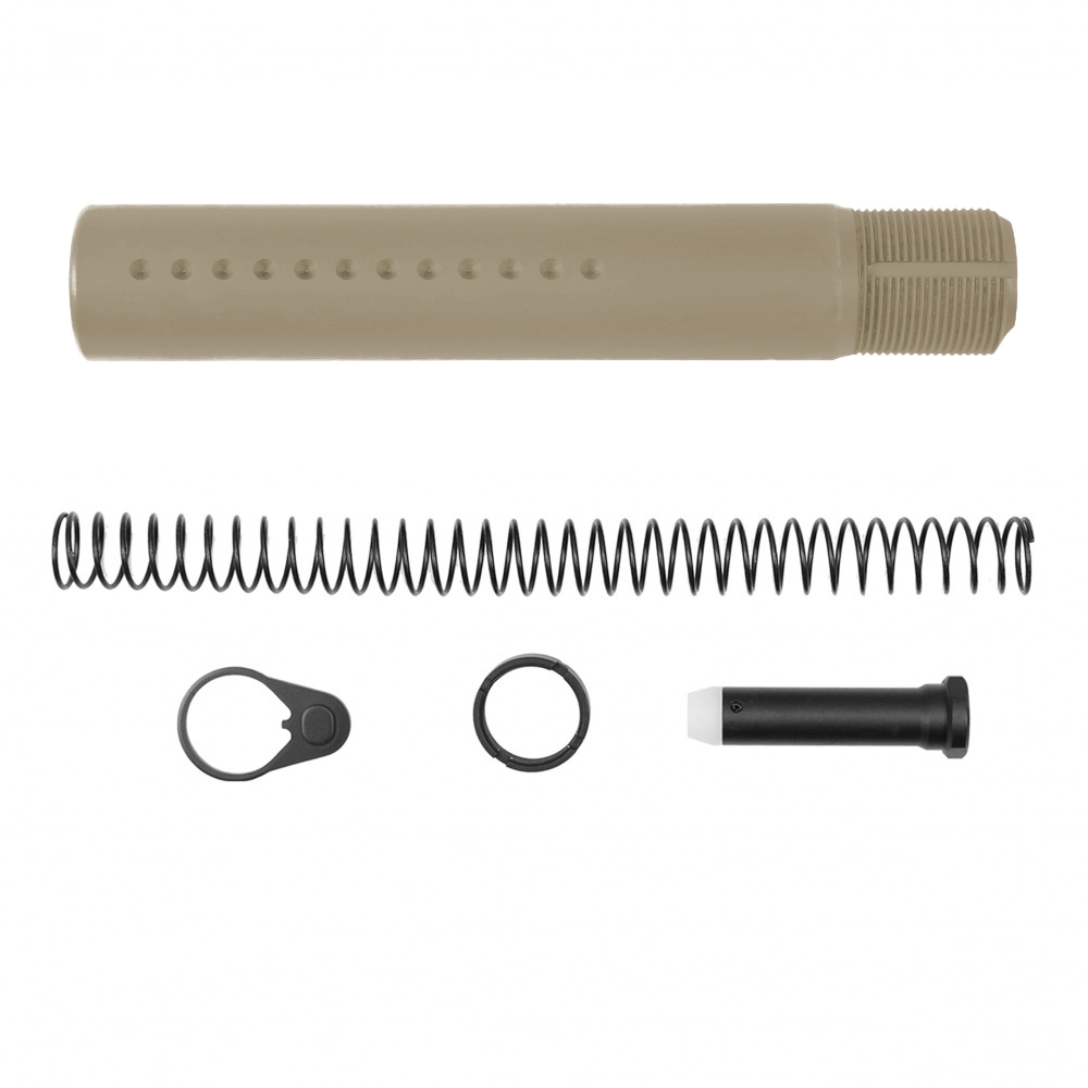 AR-15 .223/5.56 Complete Dimpled Pistol Buffer Tube Kit- NO FOAM- Cerakote FDE