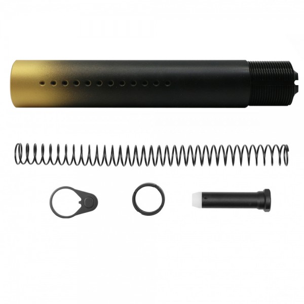 CERAKOTE GRADIENT GLD | AR-15 .223/5.56 Complete Dimpled Pistol Buffer Tube Kit- NO FOAM