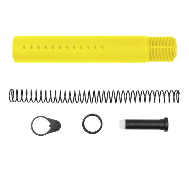 AR-15 .223/5.56 Complete Dimpled Pistol Buffer Tube Kit- NO FOAM- Cerakote Lemon Zest Yellow