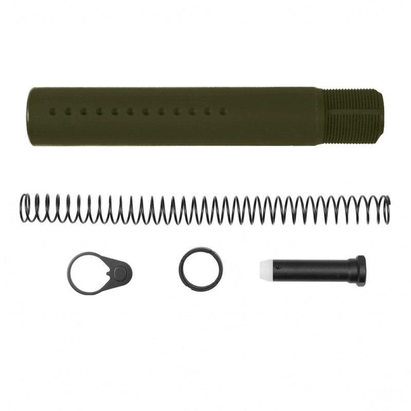 AR-15 .223/5.56 Complete Dimpled Pistol Buffer Tube Kit- NO FOAM- Cerakote OD Green