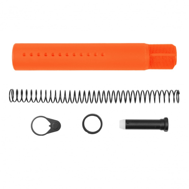 AR-15 .223/5.56 Complete Dimpled Pistol Buffer Tube Kit- NO FOAM- Cerakote Hunter Orange