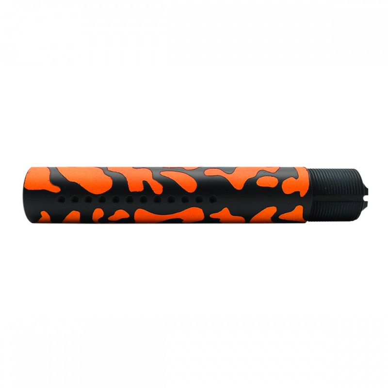 CERAKOTE CAMO| AR-15 .223/5.56 Complete Dimpled Pistol Buffer Tube Kit- NO FOAM- BLACK AND ORANGE