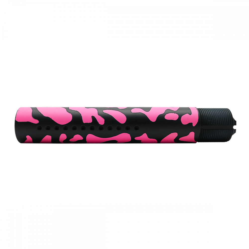 CERAKOTE CAMO| AR-15 .223/5.56 Complete Dimpled Pistol Buffer Tube Kit- NO FOAM- BLACK AND PINK