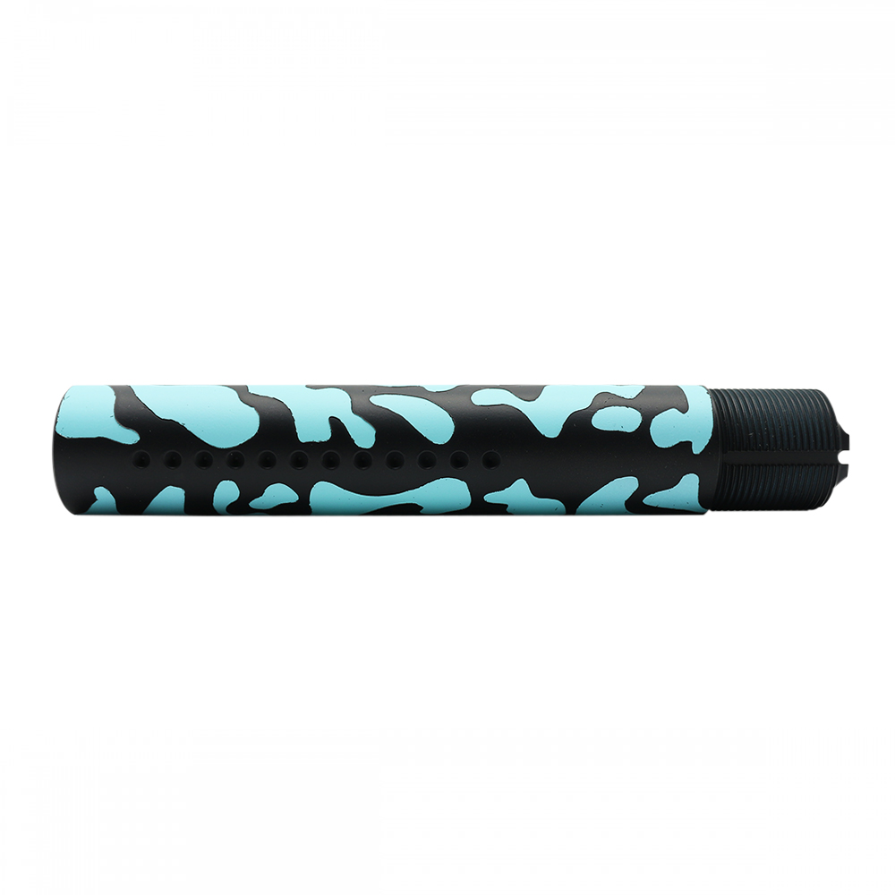 CERAKOTE CAMO| AR-15 .223/5.56 Complete Dimpled Pistol Buffer Tube Kit- NO FOAM- BLACK AND ROBINS EGG