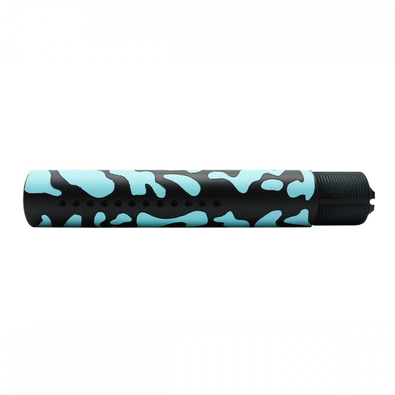 CERAKOTE CAMO| AR-15 .223/5.56 Complete Dimpled Pistol Buffer Tube Kit- NO FOAM- BLACK AND ROBINS EGG