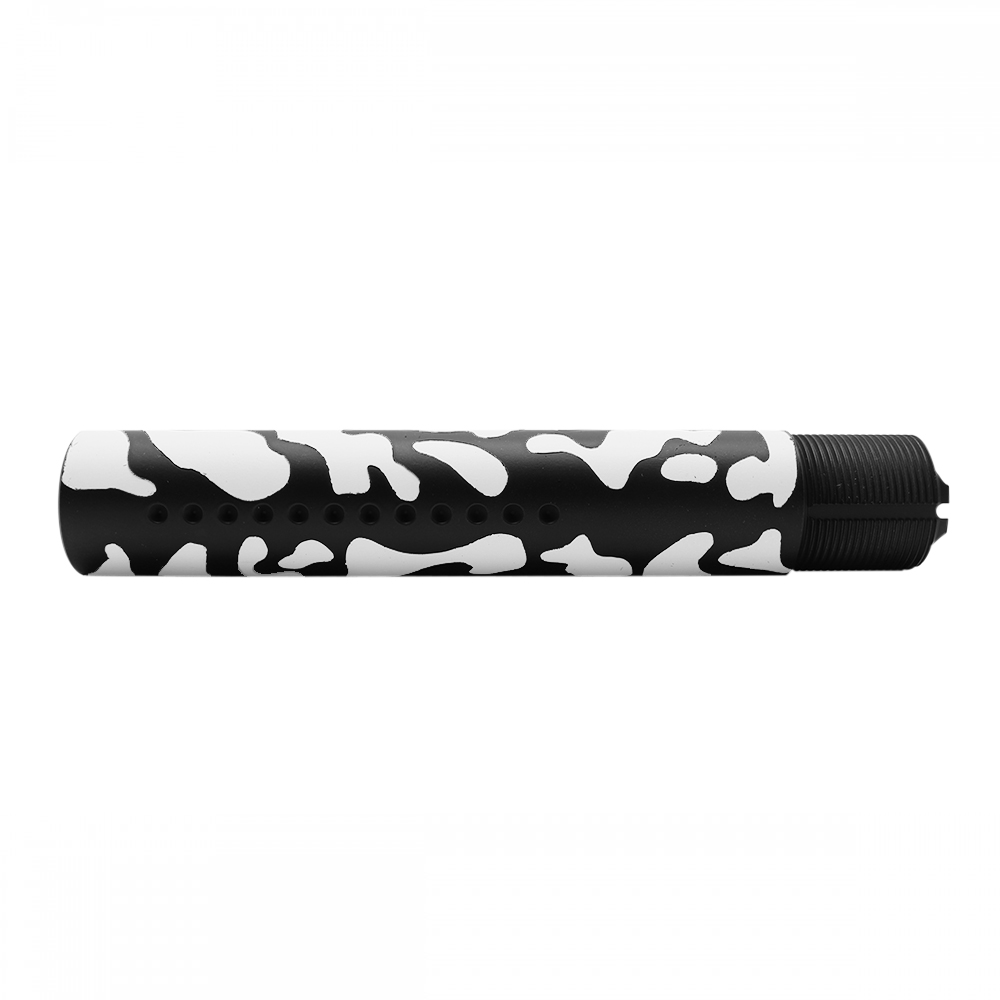 CERAKOTE CAMO| AR-15 .223/5.56 Complete Dimpled Pistol Buffer Tube Kit- NO FOAM- BLACK AND WHITE 