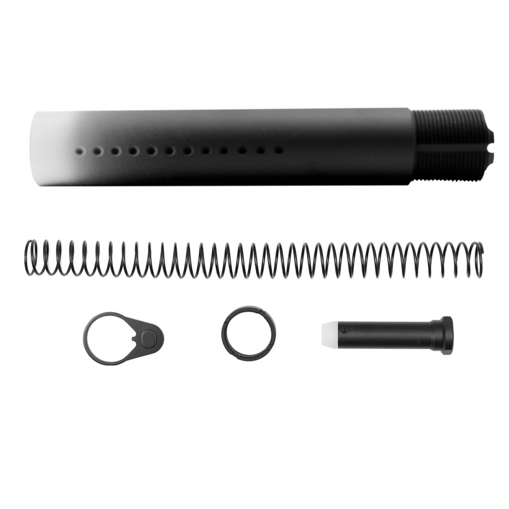 CERAKOTE GRADIENT WHITE| AR-15 .223/5.56 Complete Dimpled Pistol Buffer Tube Kit- NO FOAM- BLACK AND WHITE